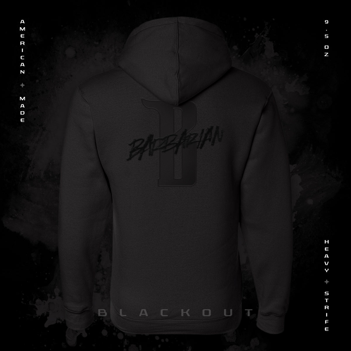 Heavy Strife hoodie — back blackout